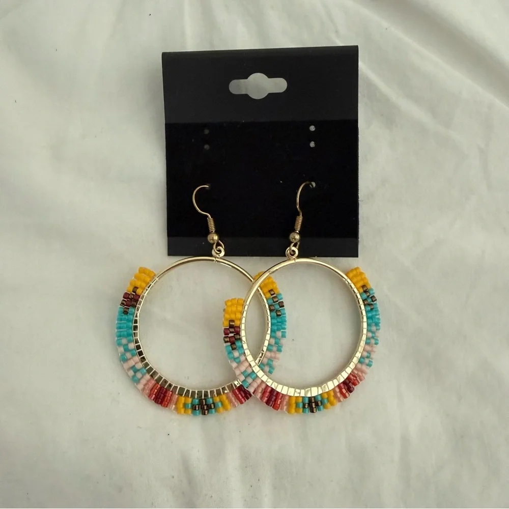 Beaded Hoop Earrings